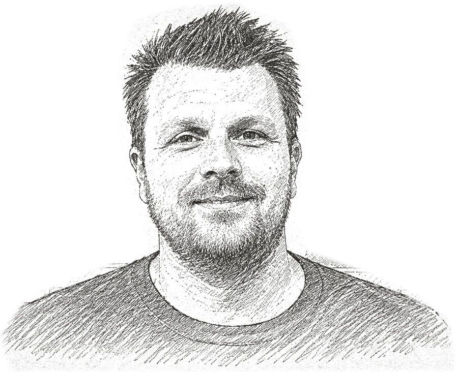 Kasper Hartwich, drawn in pen